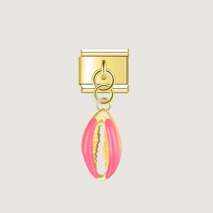 Charm de concha de rosa oscura