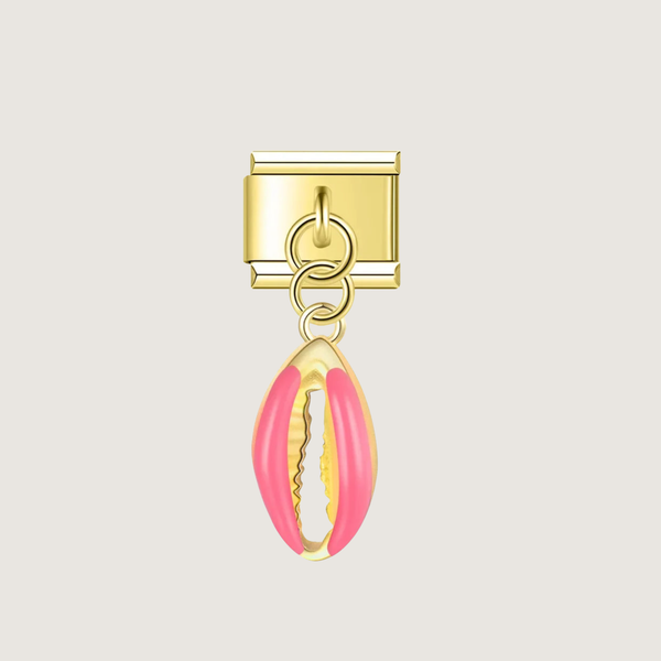 Charm de concha de rosa oscura