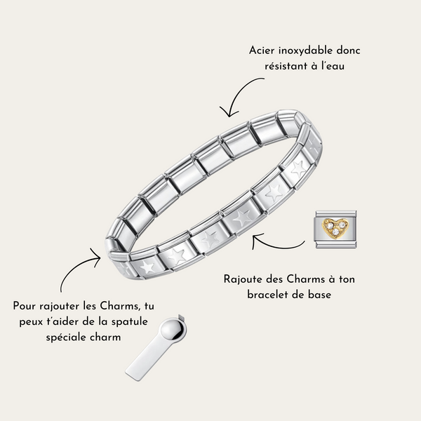 Pulsera de estrellas plateadas