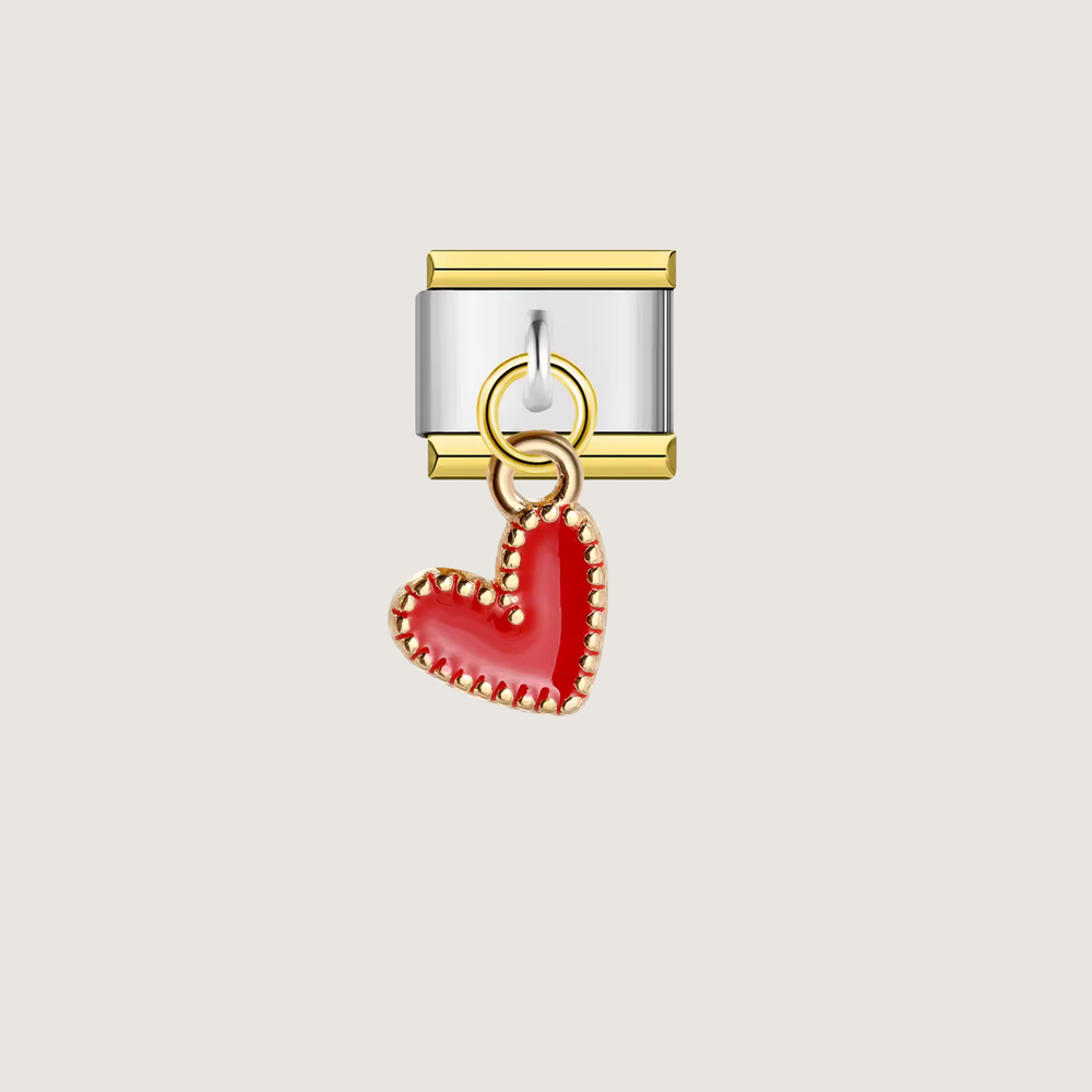 Charm de corazón rojo