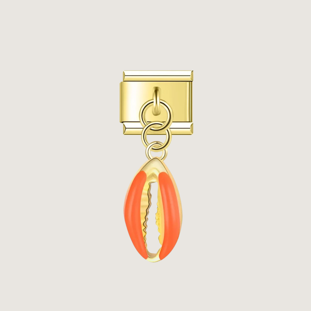 Charm de concha naranja
