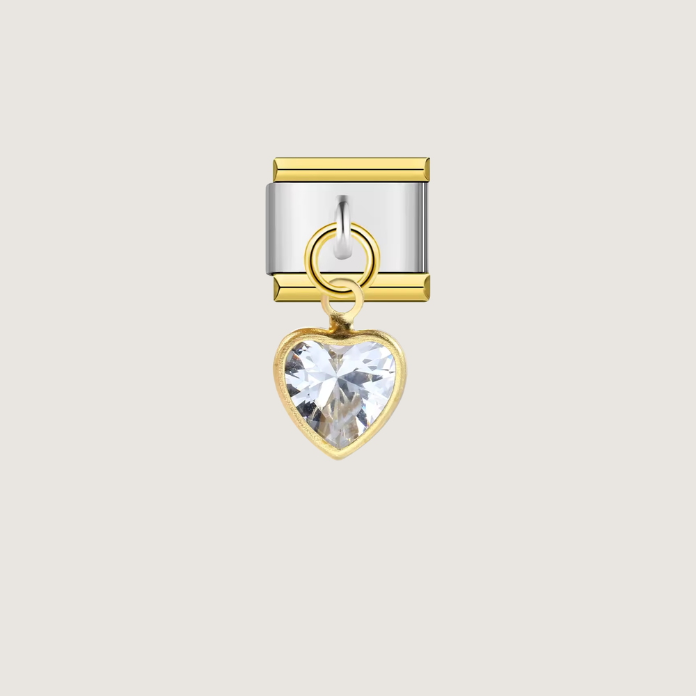 Charm de diamante en forma de corazón