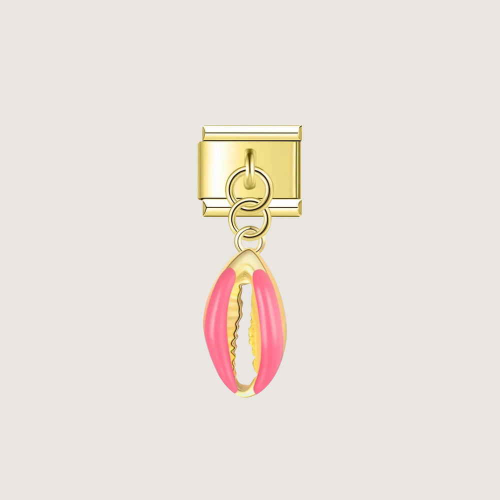 Charm de concha de rosa oscura